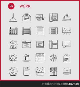 Work Hand Drawn Icon for Web, Print and Mobile UX/UI Kit. Such as: Analytics, Atom, Essentials, Drawer, Essential, Home, Chat, Chatting, Pictogram Pack. - Vector