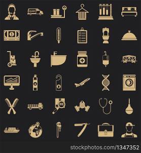 Work icons set. Simple style of 36 work vector icons for web for any design. Work icons set, simple style