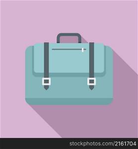 Work laptop bag icon flat vector. Business suitcase. Closed backpack. Work laptop bag icon flat vector. Business suitcase