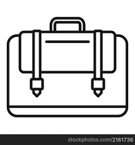 Work laptop bag icon outline vector. Business suitcase. Closed backpack. Work laptop bag icon outline vector. Business suitcase