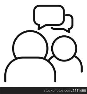 Work message icon outline vector. Speak think. Team group. Work message icon outline vector. Speak think