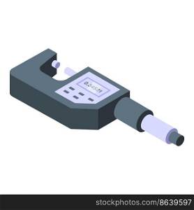 Work micrometer icon isometric vector. Dial micro. Digital ruler. Work micrometer icon isometric vector. Dial micro