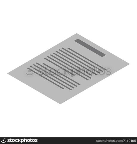 Work paper icon. Isometric of work paper vector icon for web design isolated on white background. Work paper icon, isometric style