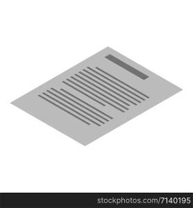 Work paper icon. Isometric of work paper vector icon for web design isolated on white background. Work paper icon, isometric style