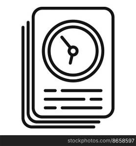 Work papers icon outline vector. Flexible time. Home hour. Work papers icon outline vector. Flexible time