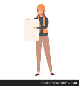 Work plan icon cartoon vector. Female business. Teamwork adult. Work plan icon cartoon vector. Female business