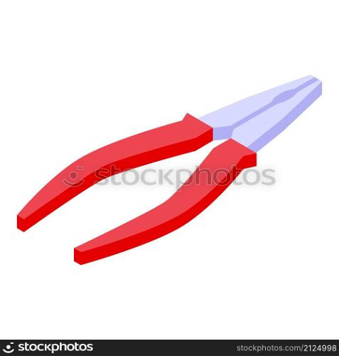 Work pliers icon isometric vector. Construction tool. Build repair. Work pliers icon isometric vector. Construction tool