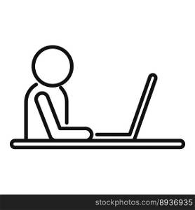 Work position icon outline vector. Workplace sit. Desk ergonomic. Work position icon outline vector. Workplace sit