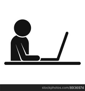 Work position icon simple vector. Workplace sit. Desk ergonomic. Work position icon simple vector. Workplace sit