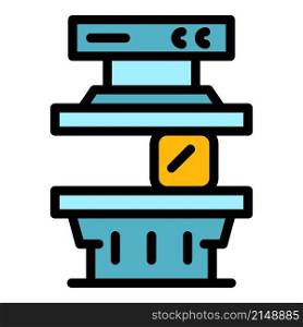 Work press machine icon. Outline work press machine vector icon color flat isolated. Work press machine icon color outline vector