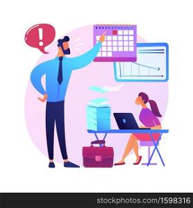 Work pressure abstract concept vector illustration. Stress management, work overload, chronic anxiety, physical health, emotional tension, deadline pressure, employee wellbeing abstract metaphor.. Work pressure abstract concept vector illustration.