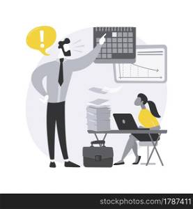 Work pressure abstract concept vector illustration. Stress management, work overload, chronic anxiety, physical health, emotional tension, deadline pressure, employee wellbeing abstract metaphor.. Work pressure abstract concept vector illustration.
