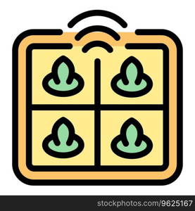 Work sensor plant icon outline vector. Farm drone. Gps control color flat. Work sensor plant icon vector flat