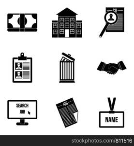 Work solidarity icons set. Simple set of 9 work solidarity vector icons for web isolated on white background. Work solidarity icons set, simple style
