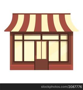 Work street cafe icon cartoon vector. Coffee shop. Cafeteria place. Work street cafe icon cartoon vector. Coffee shop