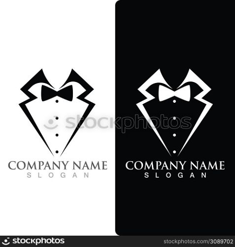 work suit logo tuxedo logo and symbol vector