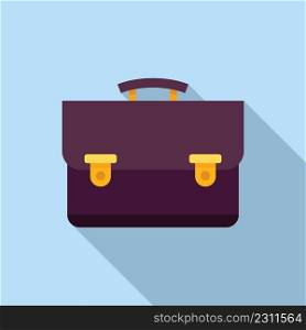 Work suitcase icon flat vector. Business bag. Office brief. Work suitcase icon flat vector. Business bag