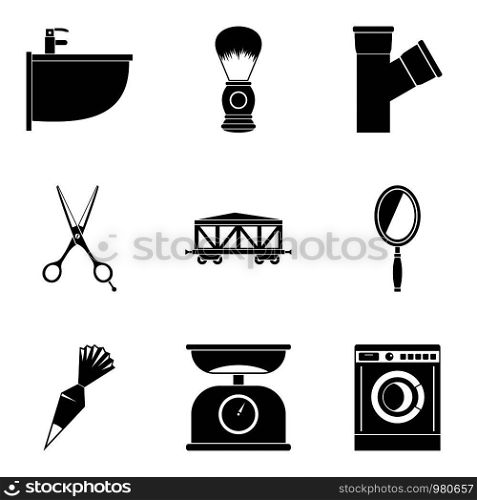 Work task icons set. Simple set of 9 work task vector icons for web isolated on white background. Work task icons set, simple style
