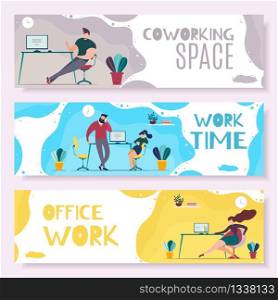 Work Time and Office Management Header Banner Set. Effective Task Prioritizing Organization. Planning Days Hours for Effective Productivity and Rest. Job Schedule Optimization Vector Flat Illustration. Work Time and Office Management Header Banner Set