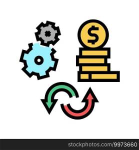 work to money converter color icon vector. work to money converter sign. isolated symbol illustration. work to money converter color icon vector illustration