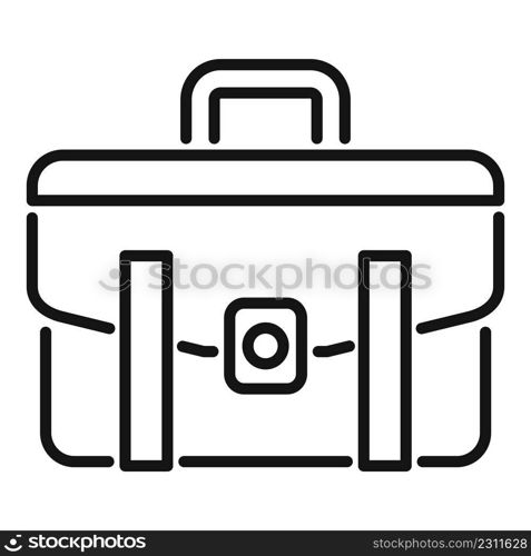 Worker briefcase icon outline vector. Work bag. Handle career. Worker briefcase icon outline vector. Work bag