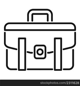 Worker briefcase icon outline vector. Work bag. Handle career. Worker briefcase icon outline vector. Work bag