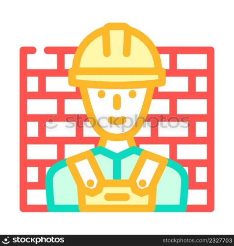 worker builder color icon vector. worker builder sign. isolated symbol illustration. worker builder color icon vector illustration