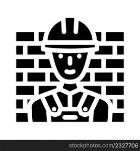 worker builder glyph icon vector. worker builder sign. isolated contour symbol black illustration. worker builder glyph icon vector illustration