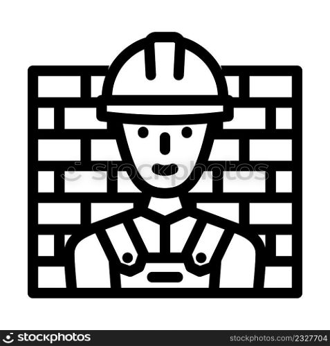 worker builder line icon vector. worker builder sign. isolated contour symbol black illustration. worker builder line icon vector illustration