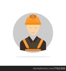 Worker, Building, Carpenter, Construction, Repair Abstract Circle Background Flat color Icon