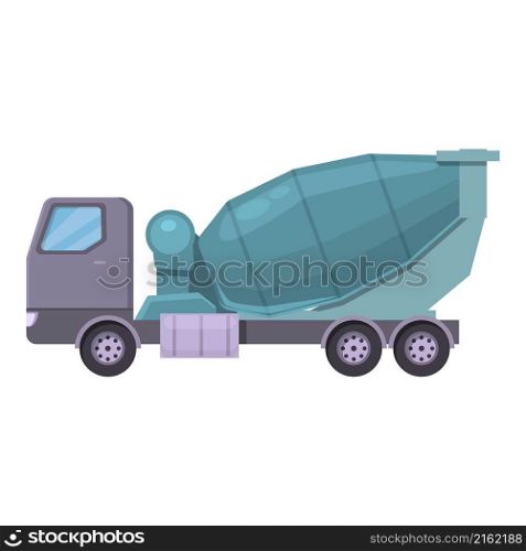 Worker concrete mixer icon cartoon vector. Cement truck. Machine building. Worker concrete mixer icon cartoon vector. Cement truck