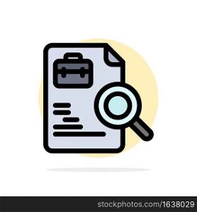 Worker, Document, Search, Jobs Abstract Circle Background Flat color Icon
