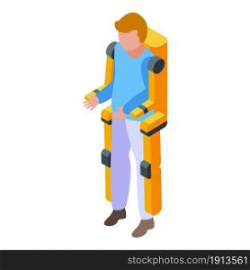 Worker exoskeleton icon isometric vector. Human robot. Man suit. Worker exoskeleton icon isometric vector. Human robot