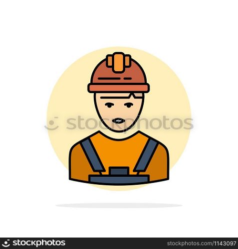 Worker, Industry, Avatar, Engineer, Supervisor Abstract Circle Background Flat color Icon