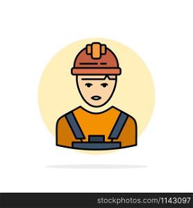 Worker, Industry, Avatar, Engineer, Supervisor Abstract Circle Background Flat color Icon