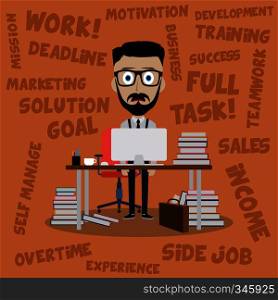 worker man stress from job cartoon vector art. worker man stress from job cartoon