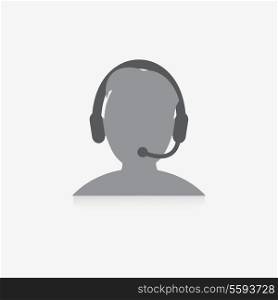 worker with a microphone and headphones icon
