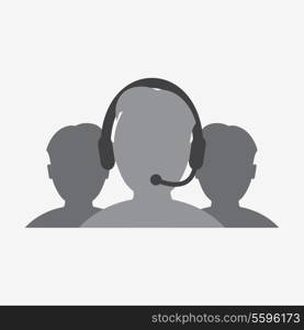 worker with a microphone and headphones icon