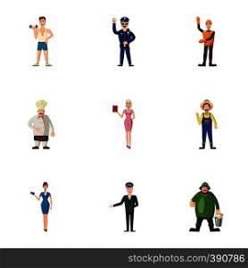 Workers icons set. Cartoon illustration of 9 workers vector icons for web. Workers icons set, cartoon style