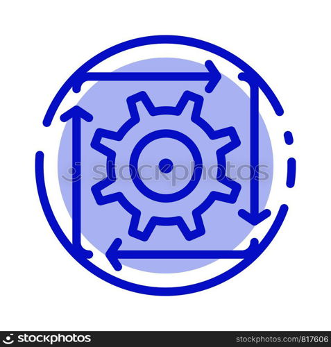 Workflow, Automation, Development, Flow, Operation Blue Dotted Line Line Icon