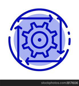 Workflow, Automation, Development, Flow, Operation Blue Dotted Line Line Icon