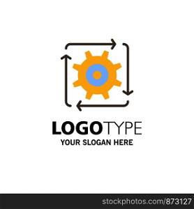 Workflow, Automation, Development, Flow, Operation Business Logo Template. Flat Color