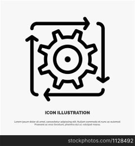 Workflow, Automation, Development, Flow, Operation Line Icon Vector