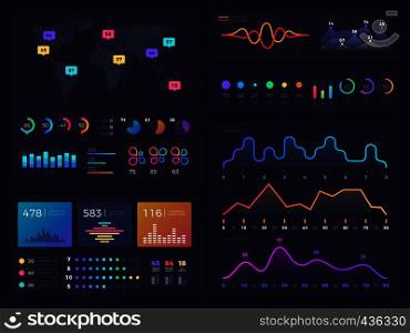 Workflow charts and diagrams, infographic useful vector elements for business information marketing presentation. Chart and diagram information for presentation illustration. Workflow charts and diagrams, infographic useful vector elements for business information marketing presentation