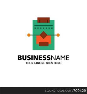 Workflow, Network, Process, Settings Business Logo Template. Flat Color