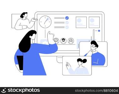 Workflow process abstract concept vector illustration. Design and automation, boost office productivity, business process, cloud-based project management platform software abstract metaphor.. Workflow process abstract concept vector illustration.