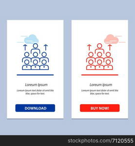 Workforce, Business, Human, Leadership, Management, Organization, Resources, Teamwork Blue and Red Download and Buy Now web Widget Card Template