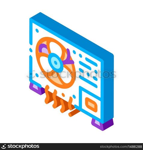 Working Conditioner System vector isometric sign. color isolated symbol illustration. Working Conditioner System Vector Thin Line Icon