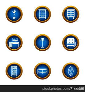 Working corner icons set. Flat set of 9 working corner vector icons for web isolated on white background. Working corner icons set, flat style