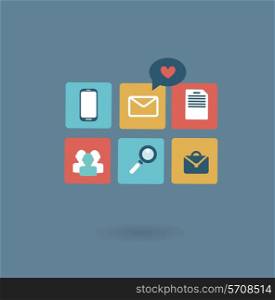 working environment of a businessman icon. Flat modern style vector design